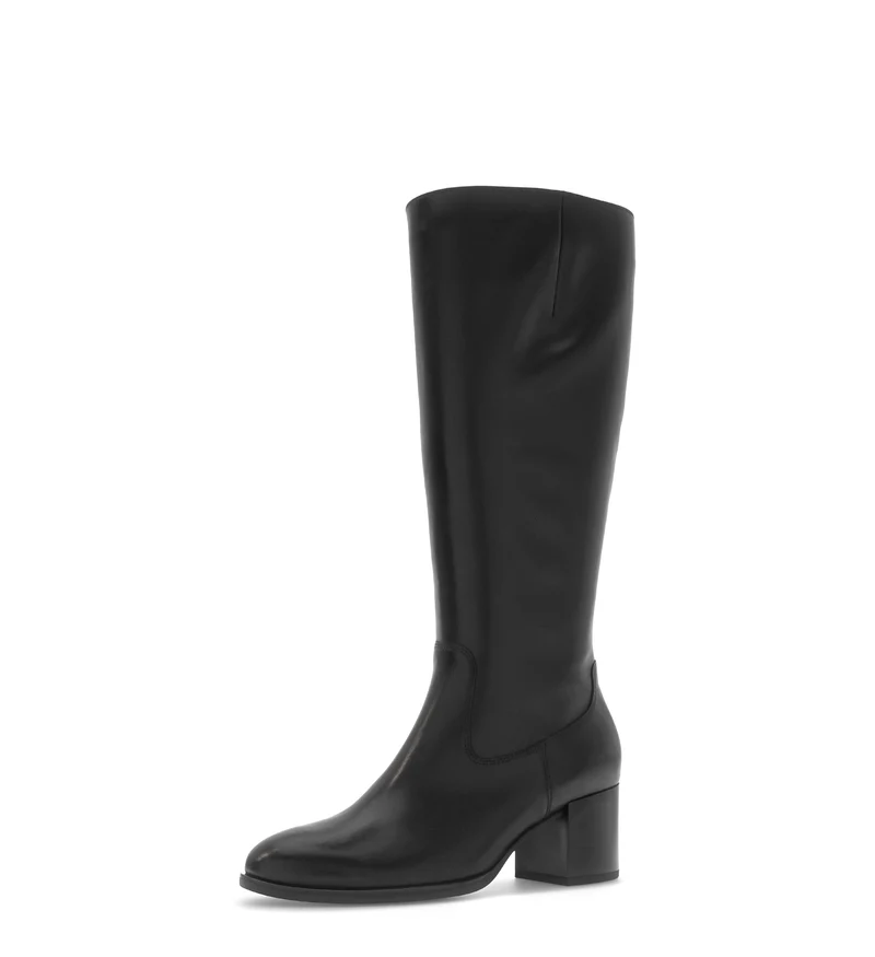 Bottes noires en cuir lisse