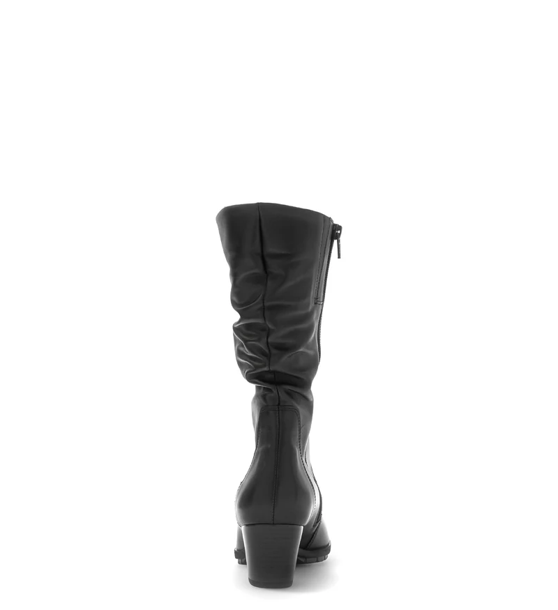 Bottines noires en cuir lisse