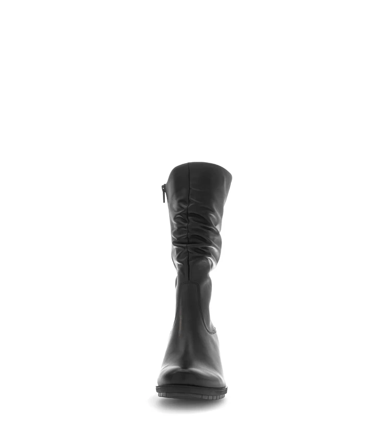 Bottines noires en cuir lisse