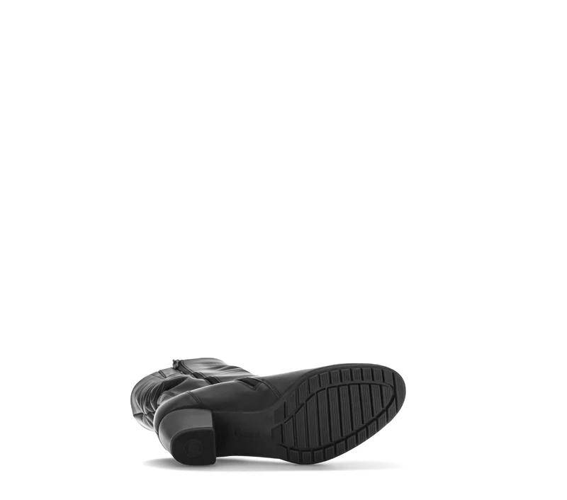 Bottines noires en cuir lisse