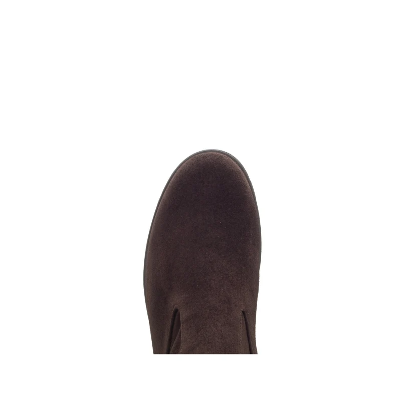 Bottes marron en cuir velours