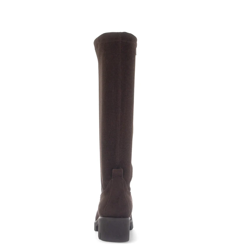 Bottes marron en cuir velours