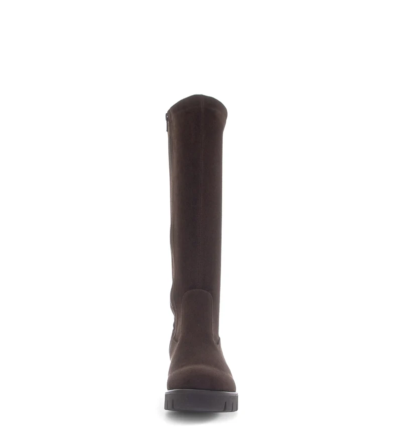 Bottes marron en cuir velours