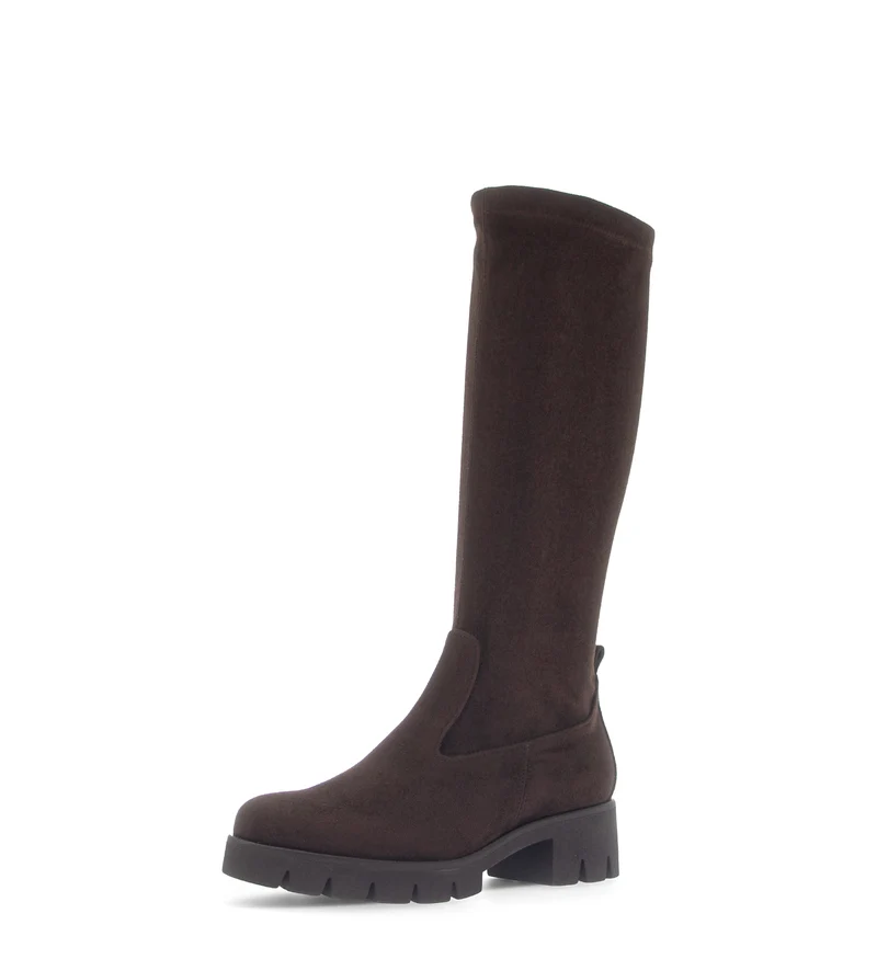 Bottes marron en cuir velours