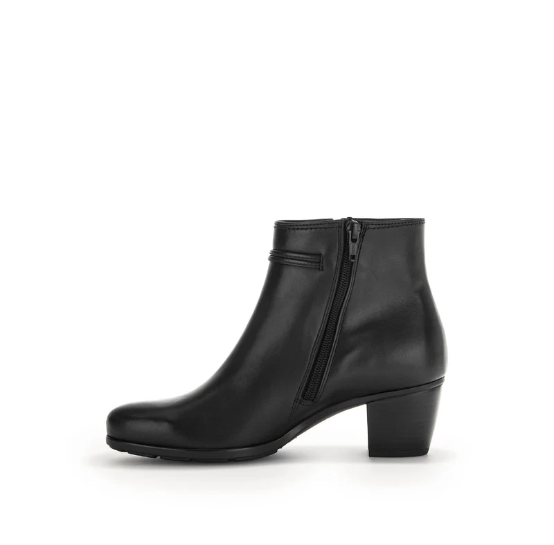 Bottines noires en cuir lisse