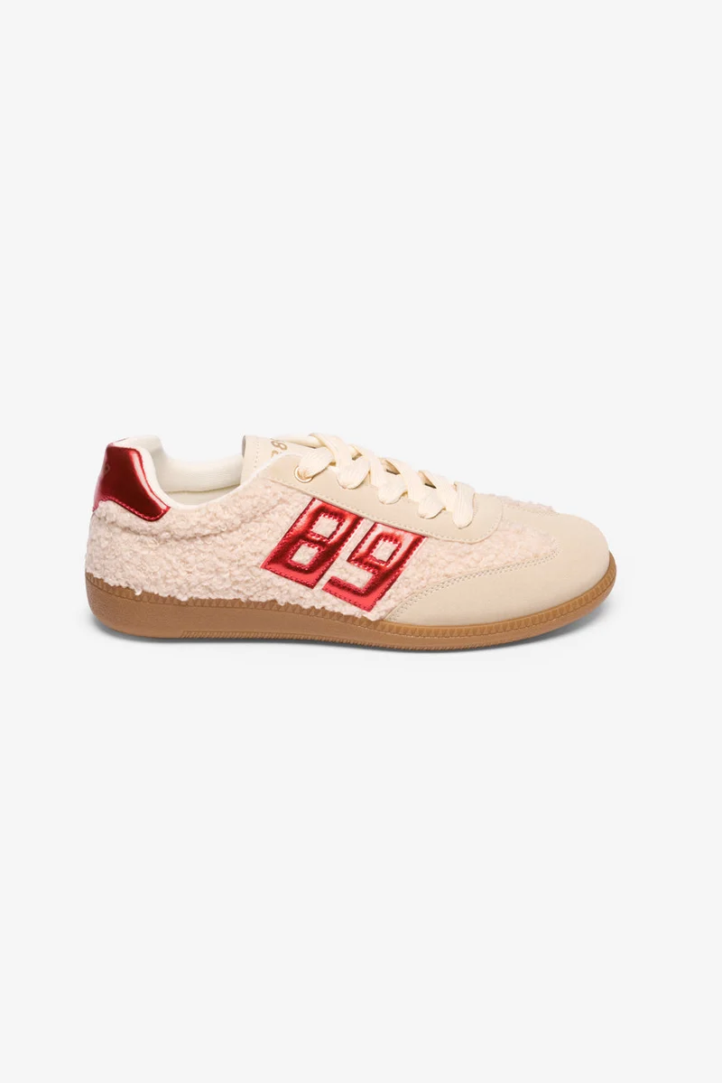 BASKETS 89 MAELLE BEIGE / ROUGE METAL