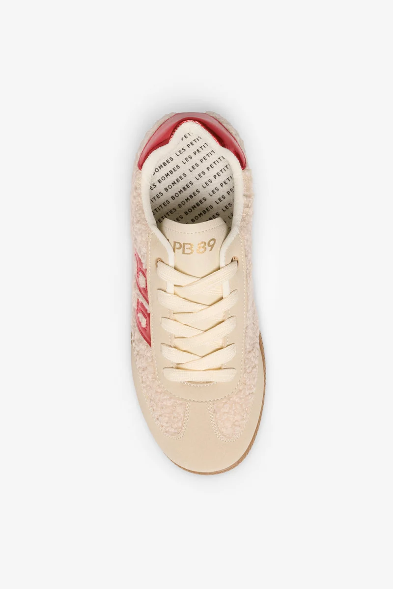 BASKETS 89 MAELLE BEIGE / ROUGE METAL