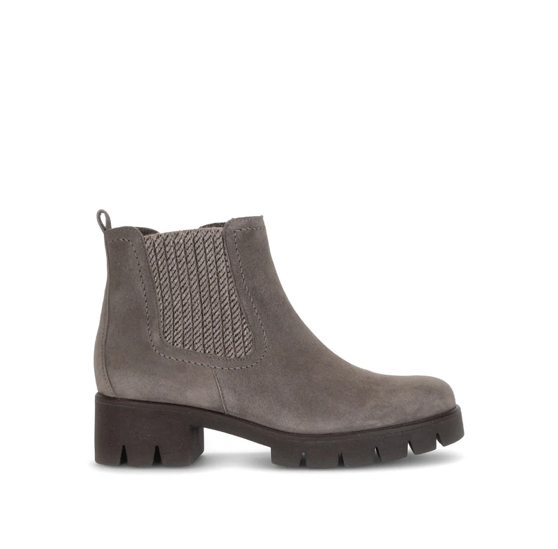 Bottines beiges en cuir velours