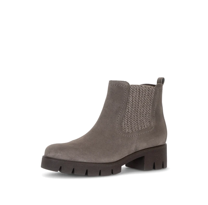 Bottines beiges en cuir velours