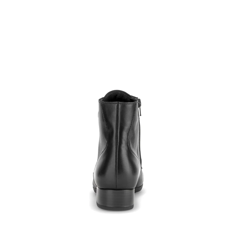 Bottines noires en cuir lisse