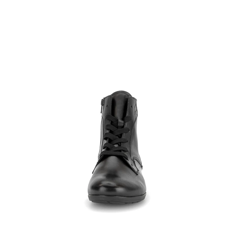 Bottines noires en cuir lisse