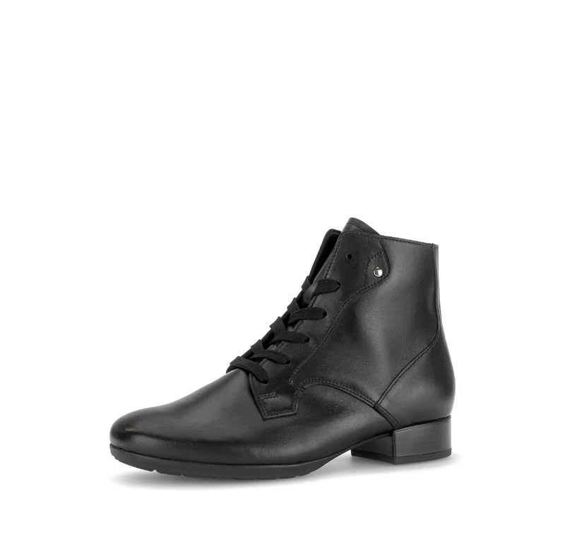 Bottines noires en cuir lisse