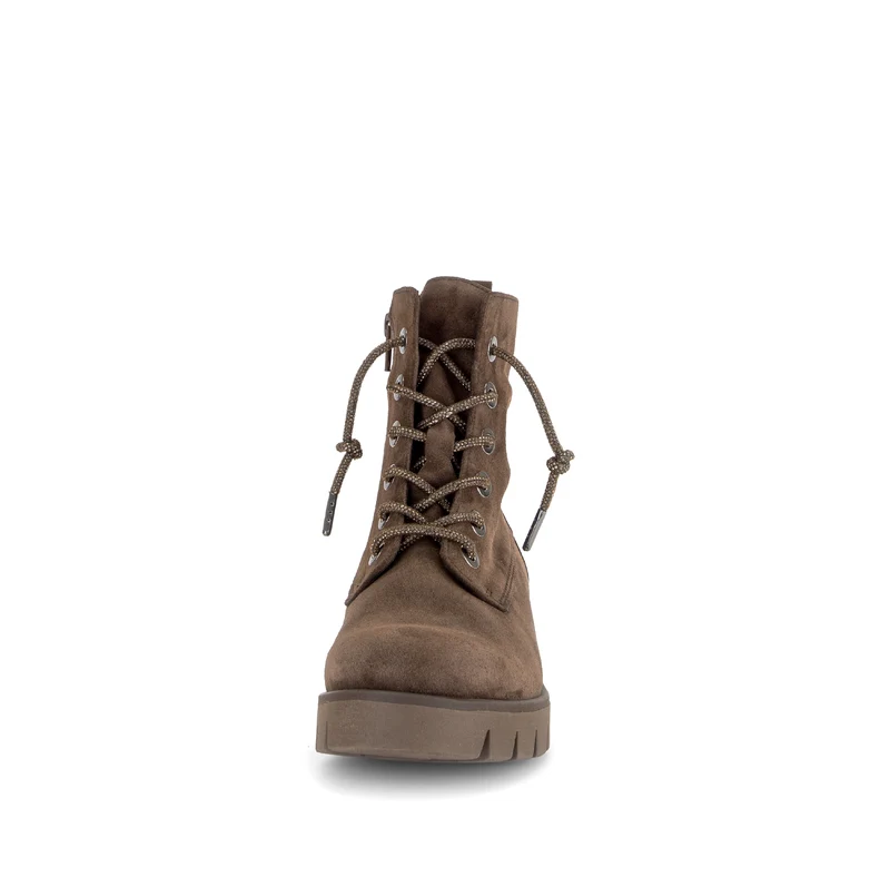 Bottines marron en cuir velours
