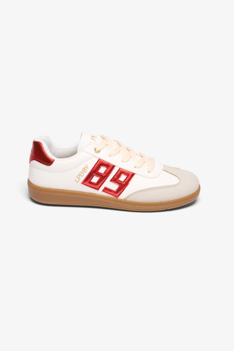 BASKETS 89 MARILIS BLANC / ROUGE METAL