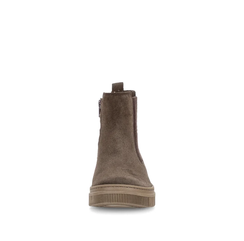 Bottines marron en cuir velours