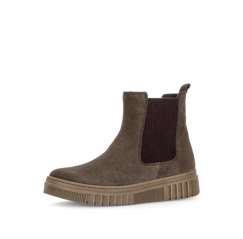 Bottines marron en cuir velours