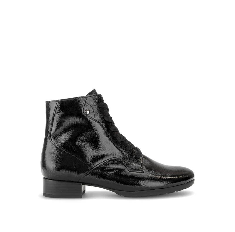Bottines noires en cuir verni