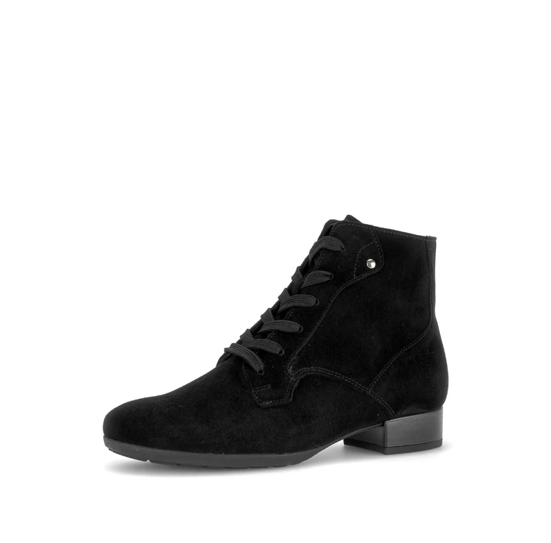 Bottines noires en cuir velours