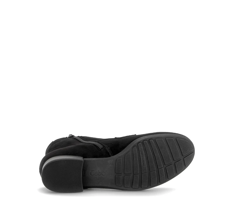 Bottines noires en cuir velours