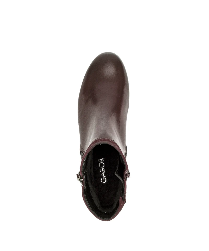 Bottines rouges en cuirs combinés
