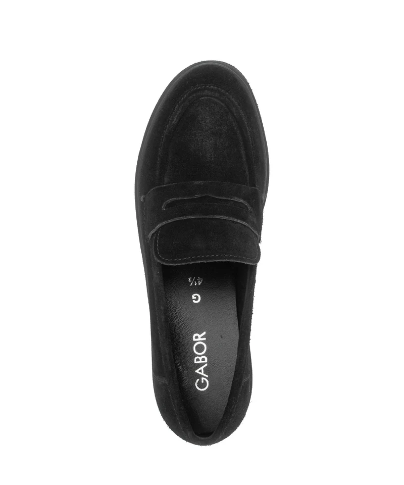 Mocassins noirs en cuir velours
