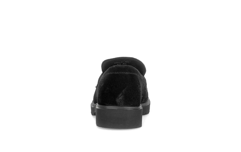 Mocassins noirs en cuir velours