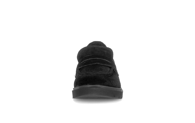 Mocassins noirs en cuir velours