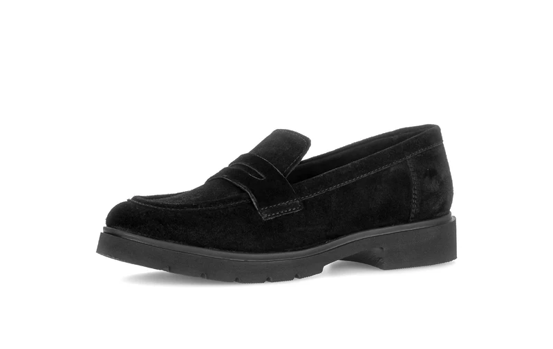 Mocassins noirs en cuir velours