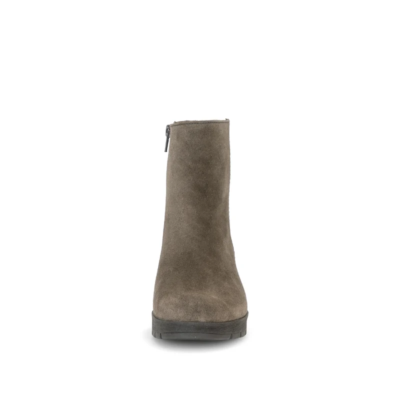 Bottines marron en cuir velours