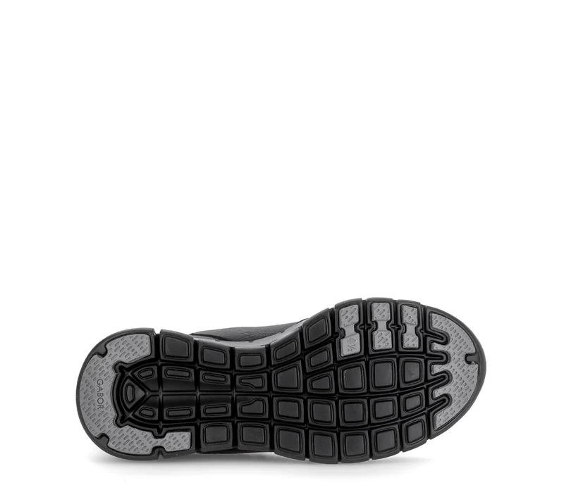 Baskets noires en cuirs combinés
