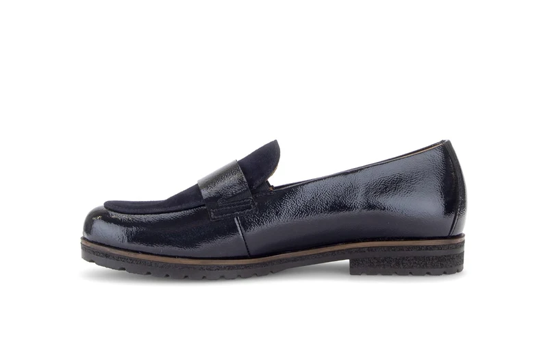 Mocassins bleus en cuirs combinés