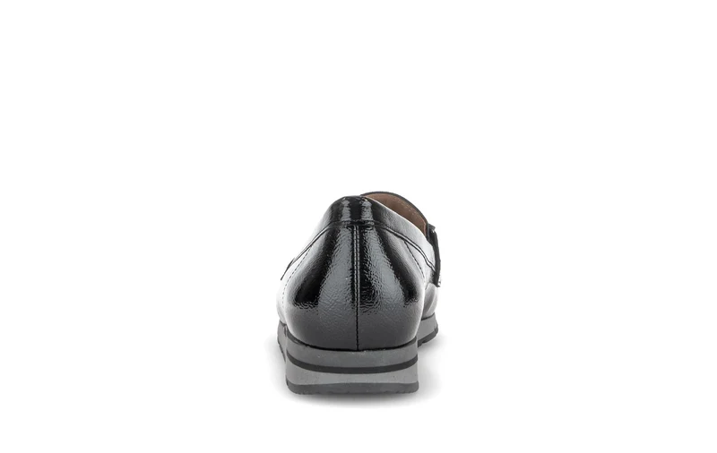 Mocassins noirs en cuirs combinés