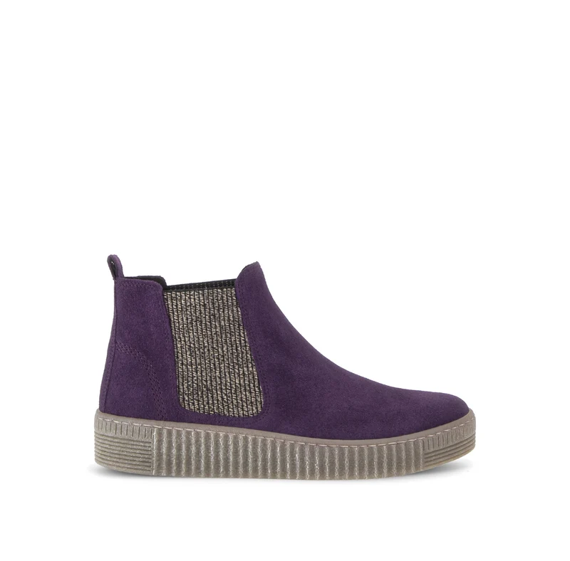 Bottines violettes en cuir velours