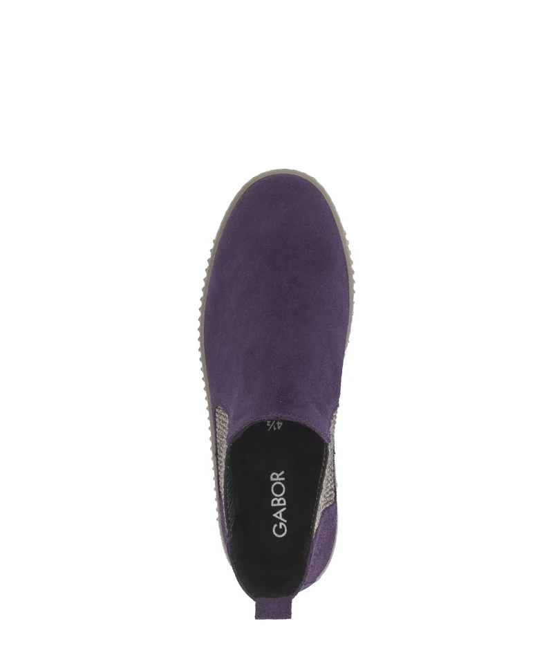 Bottines violettes en cuir velours