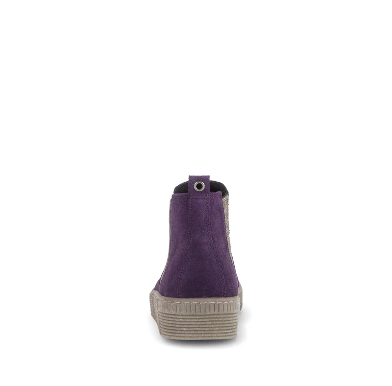 Bottines violettes en cuir velours