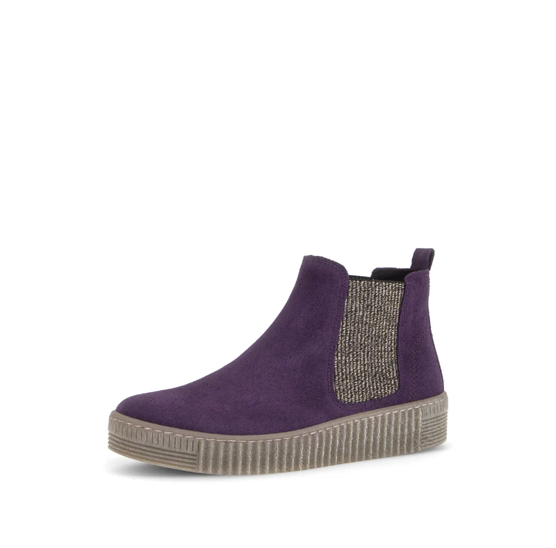 Bottines violettes en cuir velours