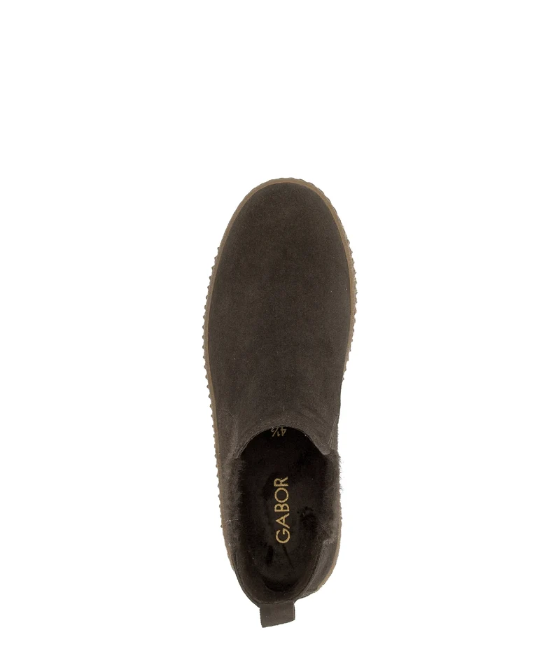 Bottines marron en cuir velours