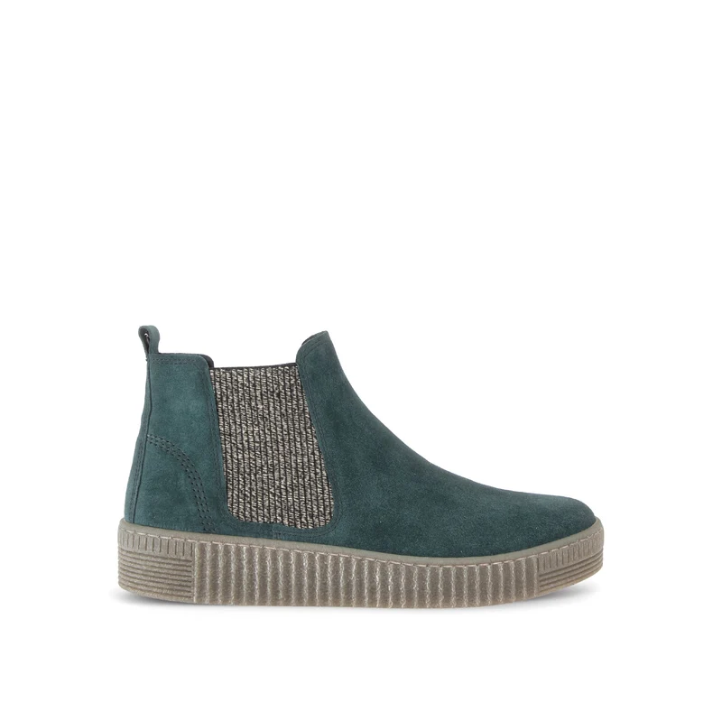 Bottines bleues en cuir velours