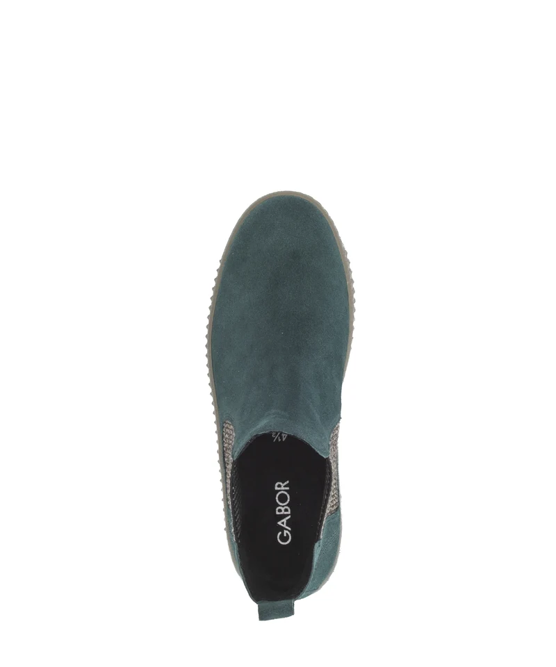 Bottines bleues en cuir velours
