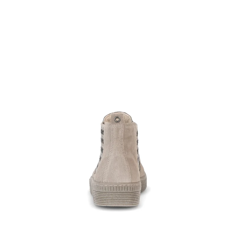 Bottines beiges en cuir velours