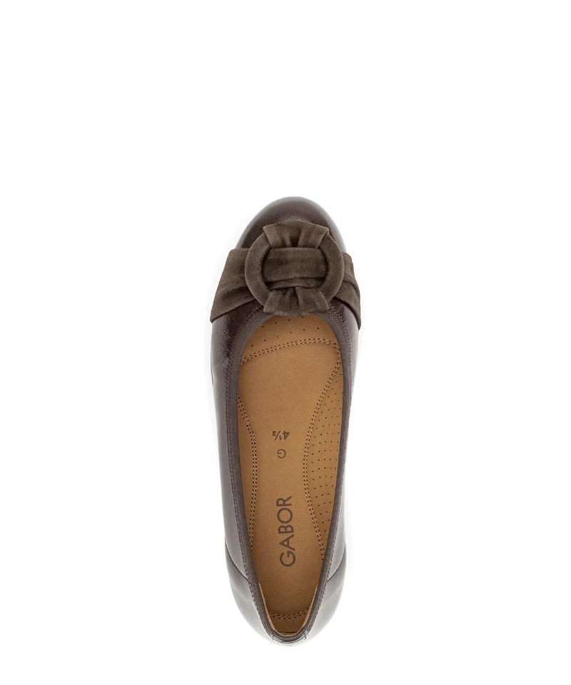 Ballerines marron en cuirs combinés
