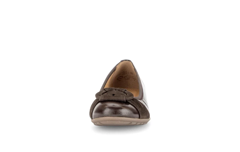 Ballerines marron en cuirs combinés