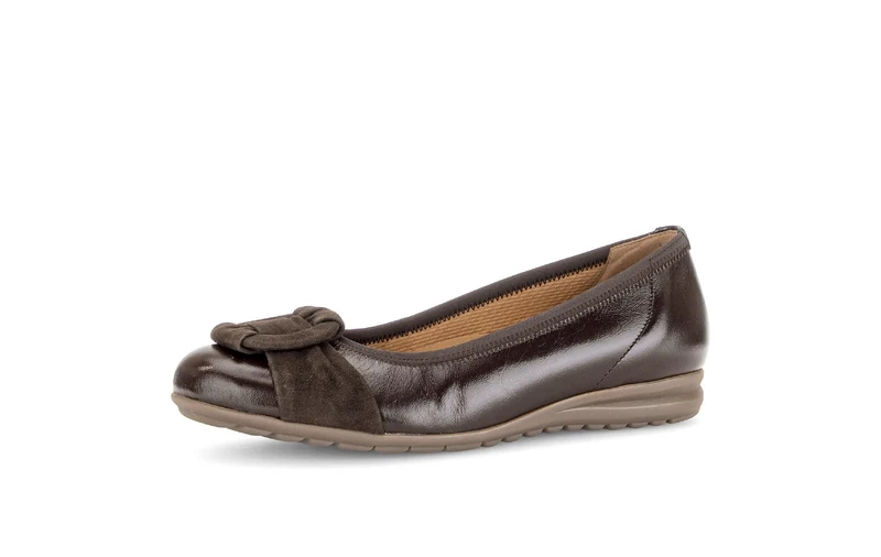 Ballerines marron en cuirs combinés