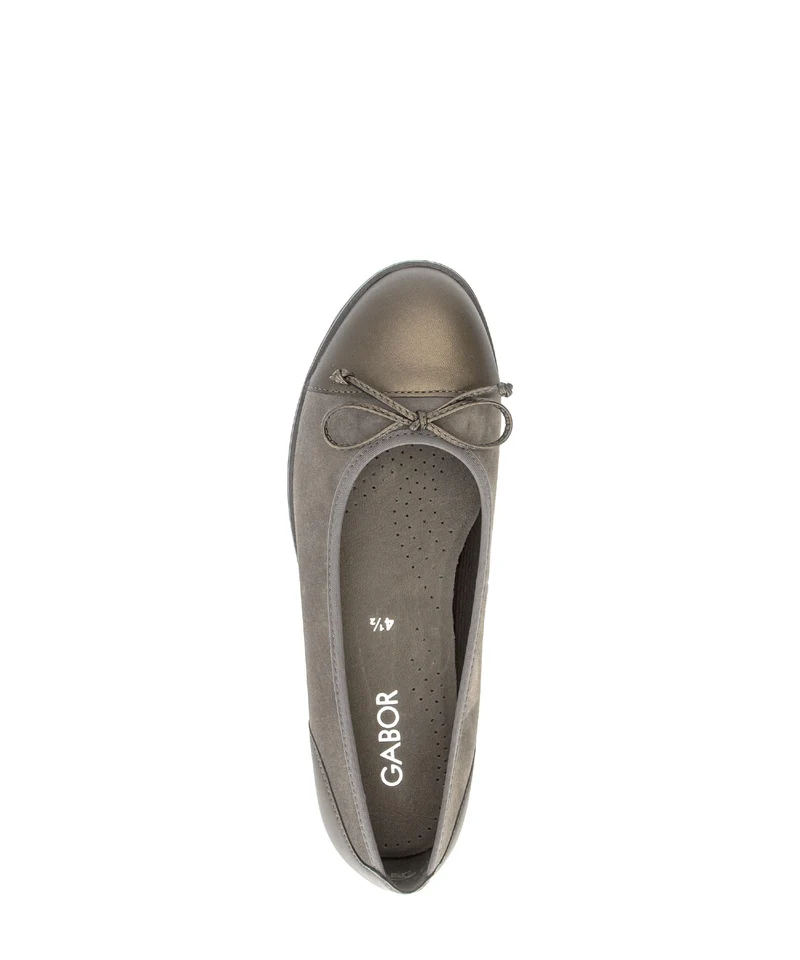 Ballerines beiges en cuirs combinés