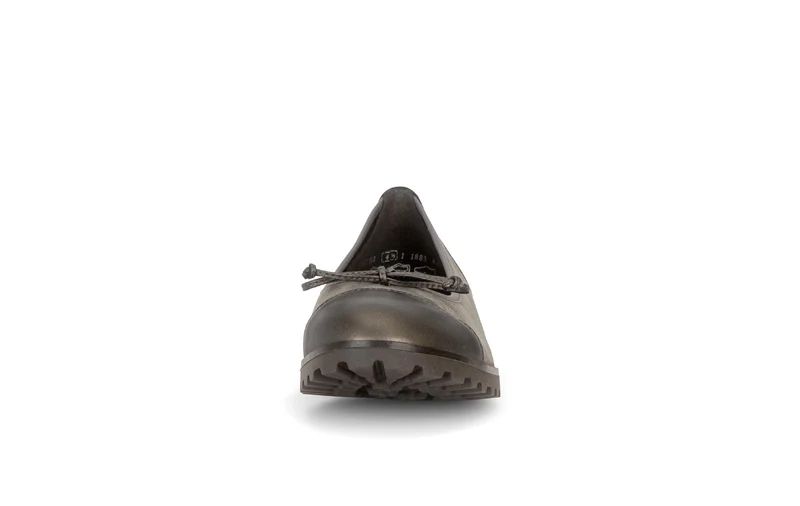 Ballerines beiges en cuirs combinés