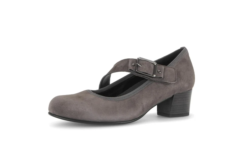 Escarpins beiges en cuir velours