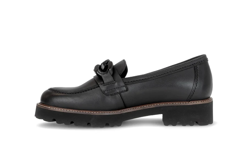 Mocassins noirs en cuir lisse