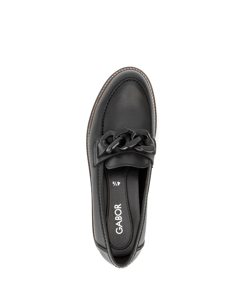 Mocassins noirs en cuir lisse