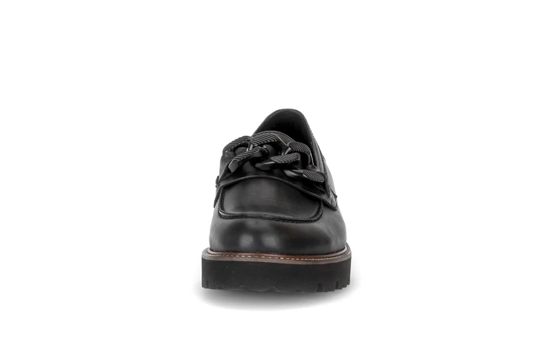 Mocassins noirs en cuir lisse