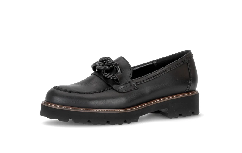 Mocassins noirs en cuir lisse